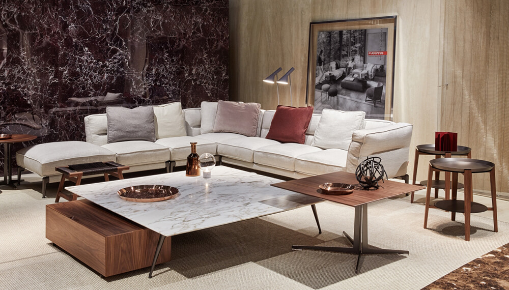 Flexform presenta el sofá Campello y mesa Ascanio como novedad en IMM Cologne