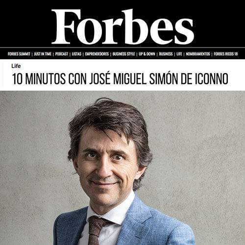 José Miguel Simón desvela las claves del éxito de ICONNO Estudio-Showroom en Forbes (JUNIO 2019)