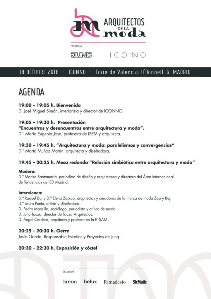programa evento arquitectos de la moda
