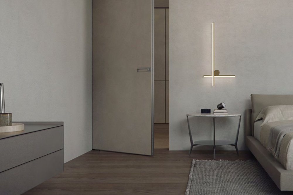 Rimadesio dormitorio puerta Radius mesa Planet Iconno